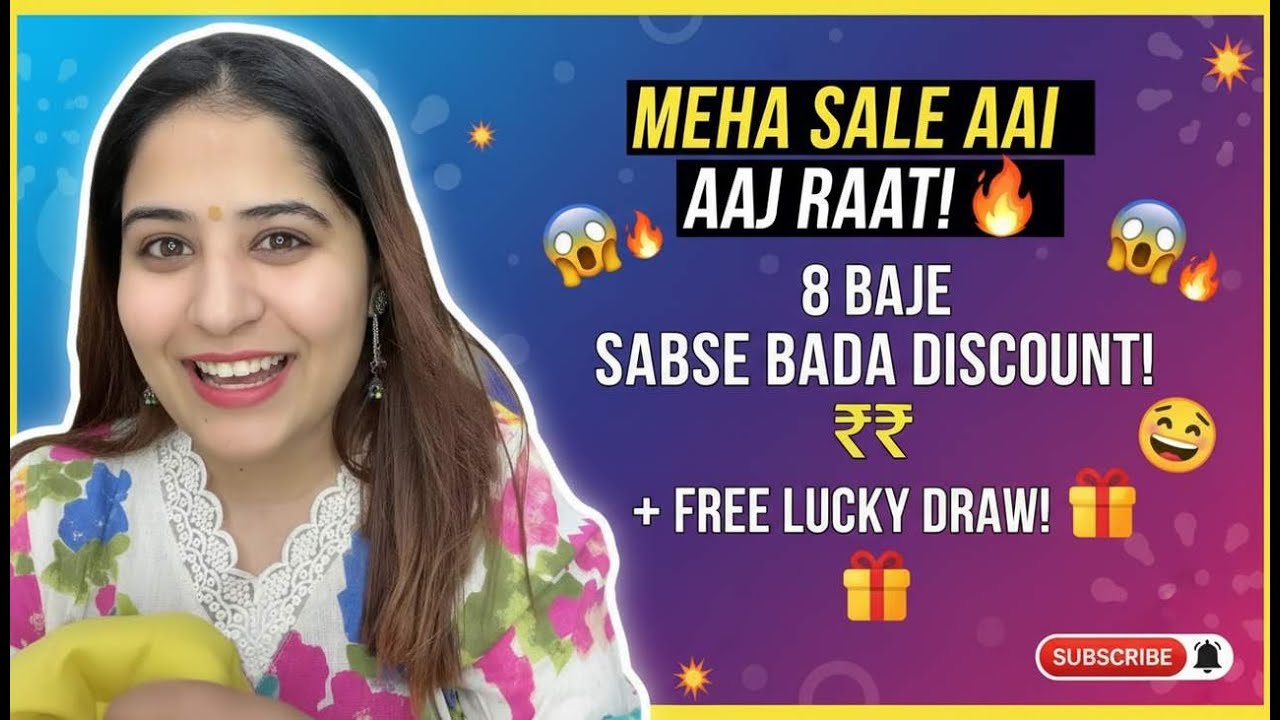 Mega Sale Tonight 🔥 8:00 PM Best Discount 💥 + Free Lucky Draw 🎁