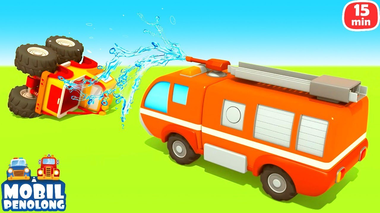 Truk anak-anak | Mobil damkar, truk dump & traktor - kartun dalam bahasa Indonesia