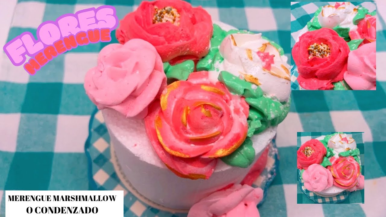 CÓMO HACER MERENGUE CONDENZADO  O MERENGUE MARSHMALLOW /FLORES