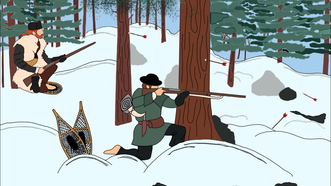 Rogers Rangers at the battle on snowshoes