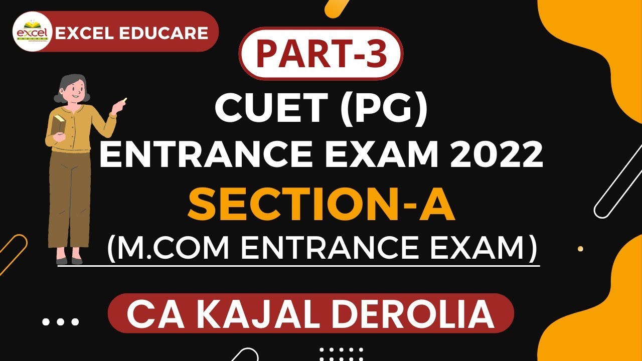 CUET (PG) 2022 | M.Com Entrance Exam 2022 | BHU | JNU | CUCET | NTA | Section-A | Part 3 |
