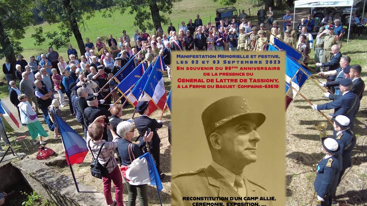 A Compains pour  la sauvegarde de la m&eacute;moire du Mar&eacute;chal De Lattre dans le Puy-de-Dome