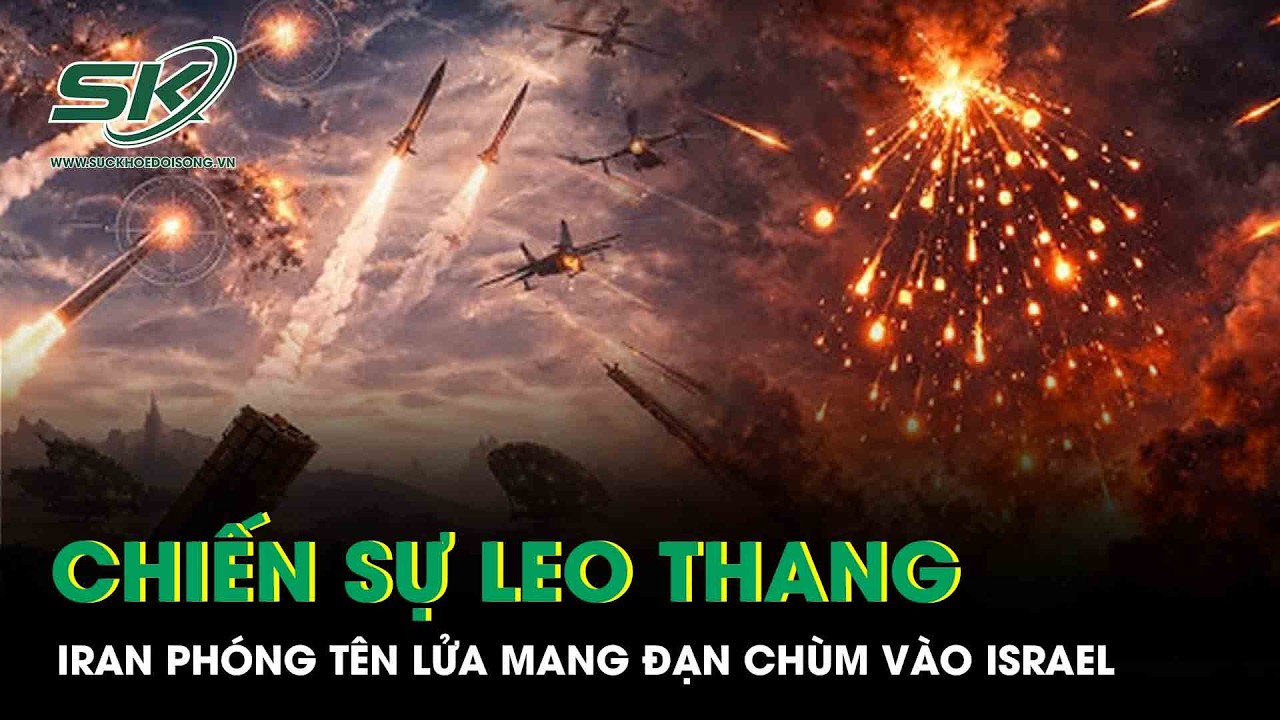 Iran phóng tên lửa mang đạn chùm, dội hỏa lực kinh hoàng vào Israel