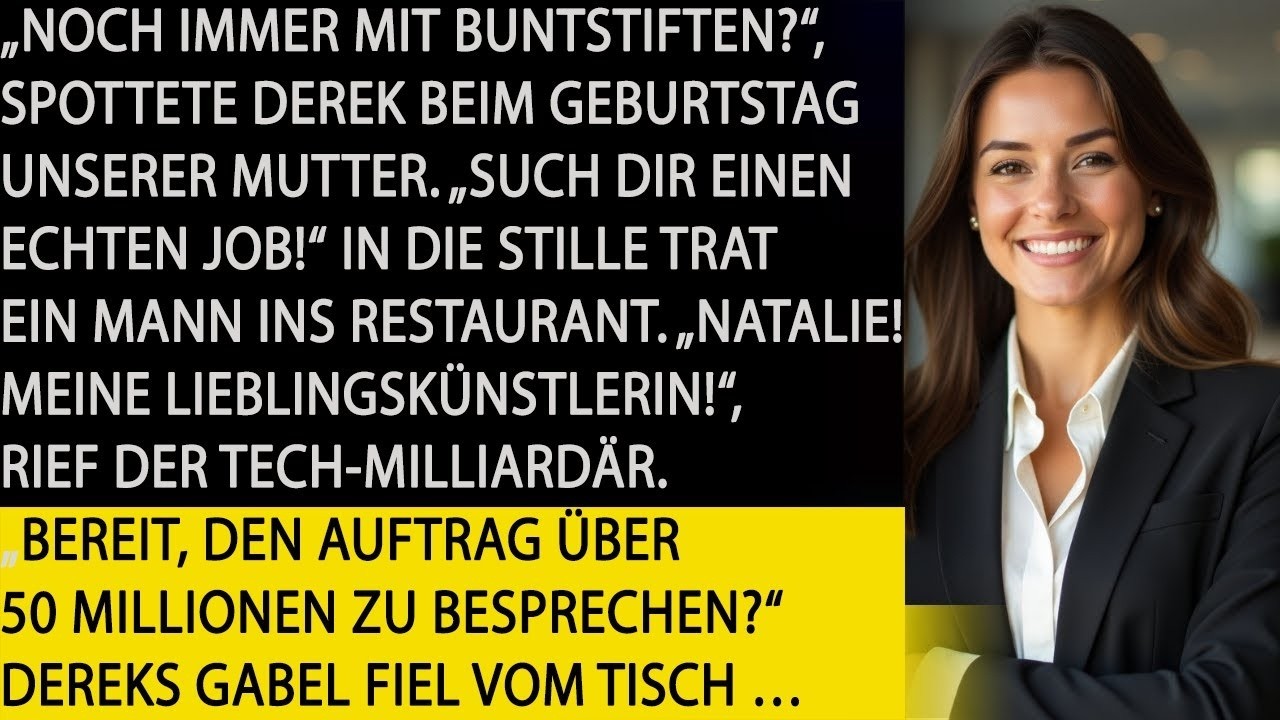 Mein Bruder nannte mich „den armen Künstler“ – dann kam mein Milliardärs Kunde zur Galerie