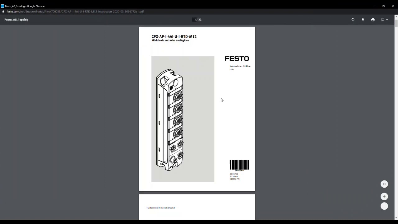 Configuration of analog input module and IO-Link master module (CPX-AP-I ...) in Siemens TIA Portal
