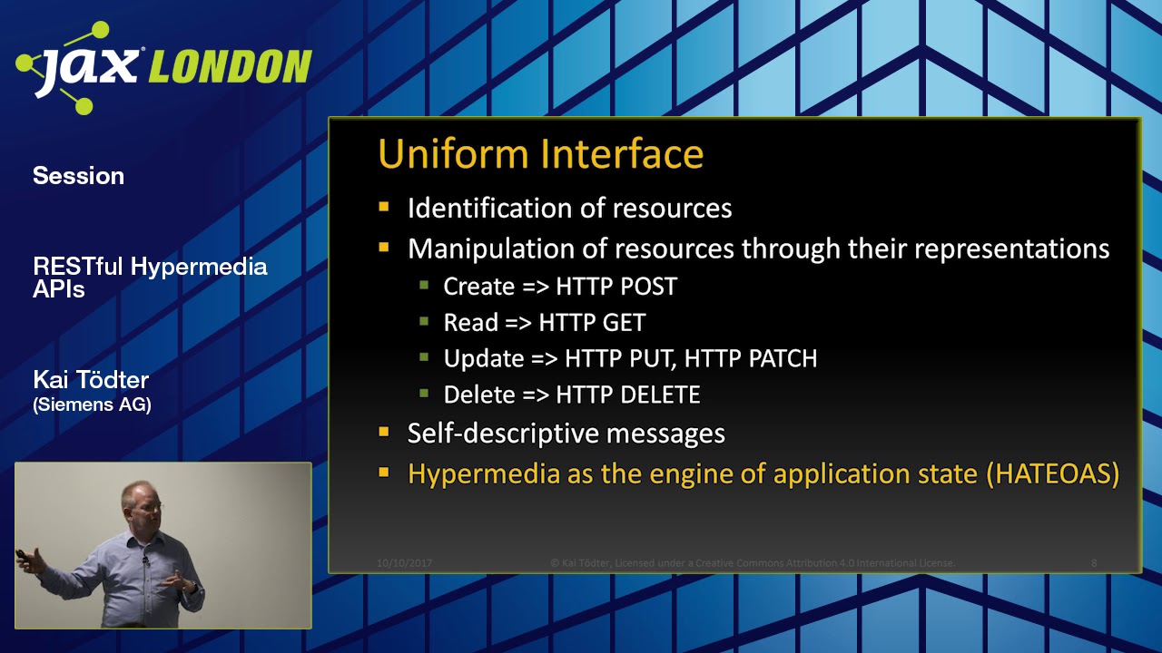JAX London 2017 Session: Kai T&ouml;dter - RESTful Hypermedia APIs