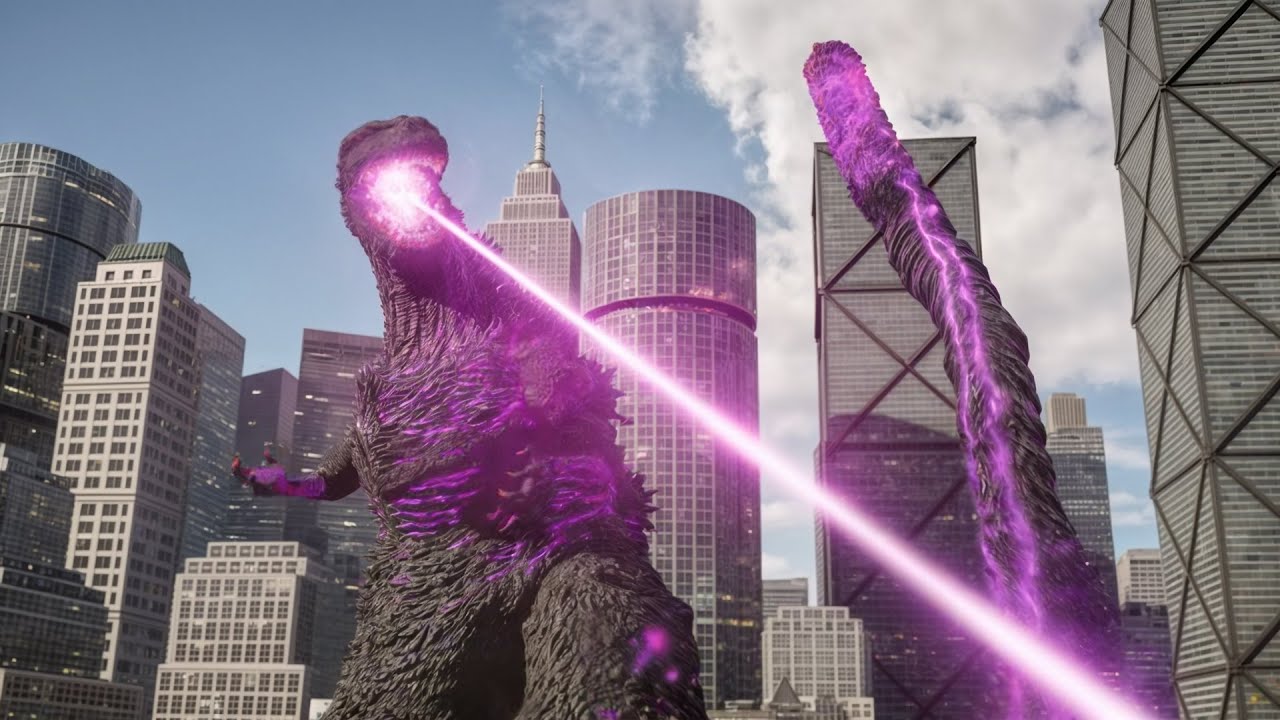 Giant Rhino Attacks Shin Godzilla - Supermassive Godzilla Enters the Scene Remastered