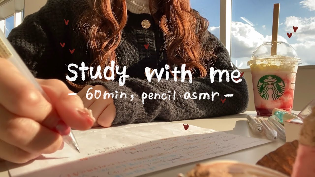 【 study with me 】1時間一緒に勉強しませんか？🍪♥️writing sound, 60min, no bgm