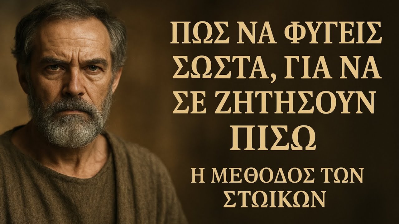 Πώς να φύγεις σωστά, για να σε ζητήσουν πίσω. Η μέθοδος των Στωικών.