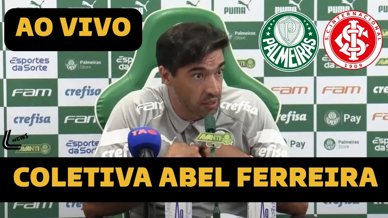 COLETIVA ABEL FERREIRA AO VIVO - PALMEIRAS 3 X 1 INTERNACIONAL DIRETO DO BEIRA RIO - ABEL AO VIVO