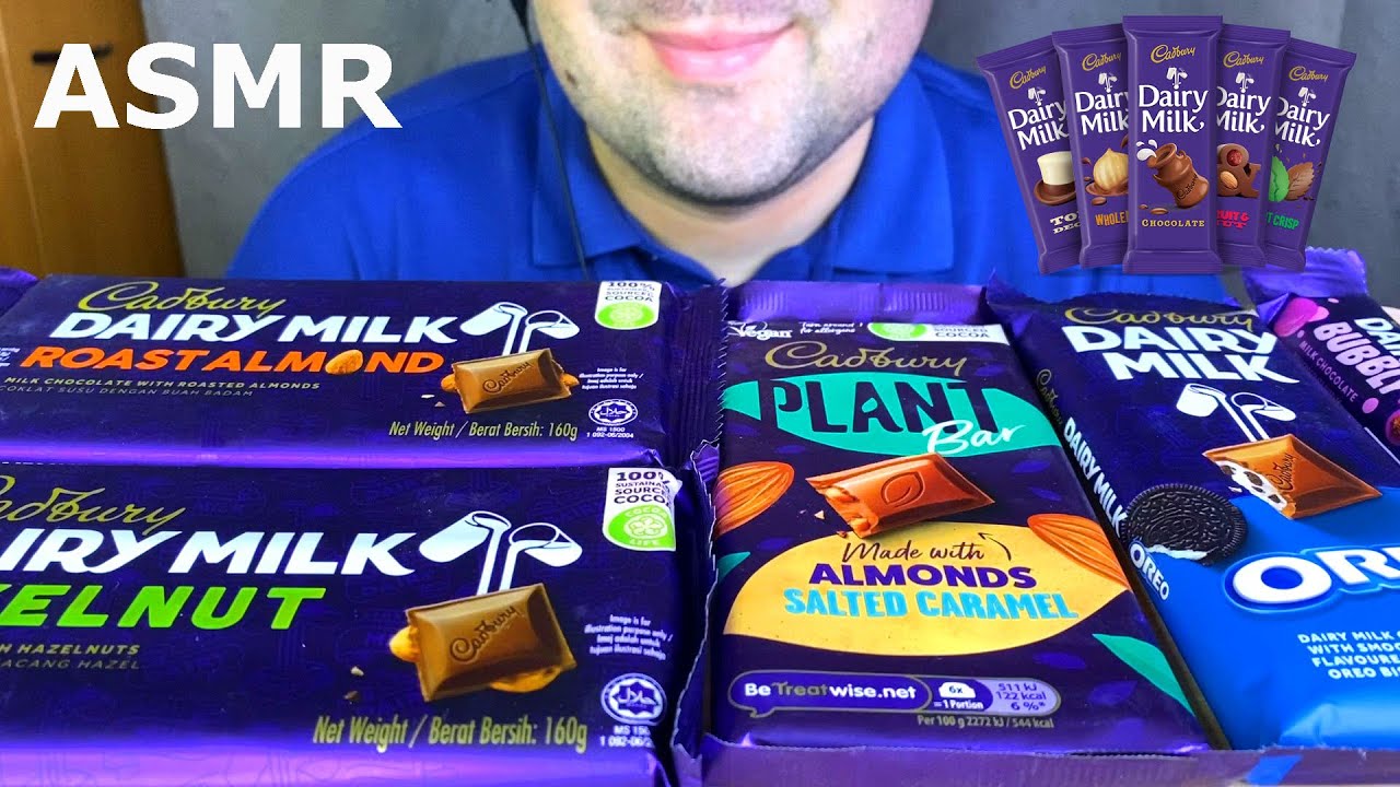 DAIRYMILK CHOCOLATE PARTY ASMR (EATING CHOCOLATE DAIRY MILK MUKBANG)