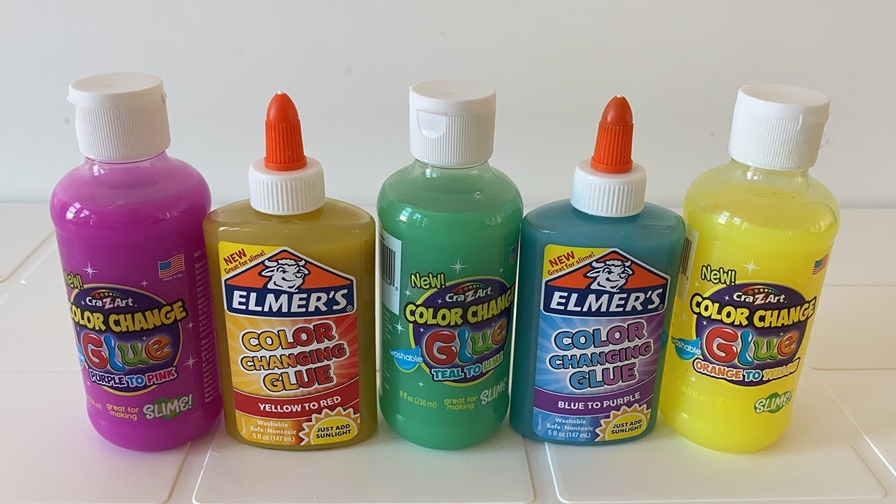 FAZENDO SLIME COM VÁRIAS COLAS DOS EUA QUE MUDAM DE COR! (Incrível)
