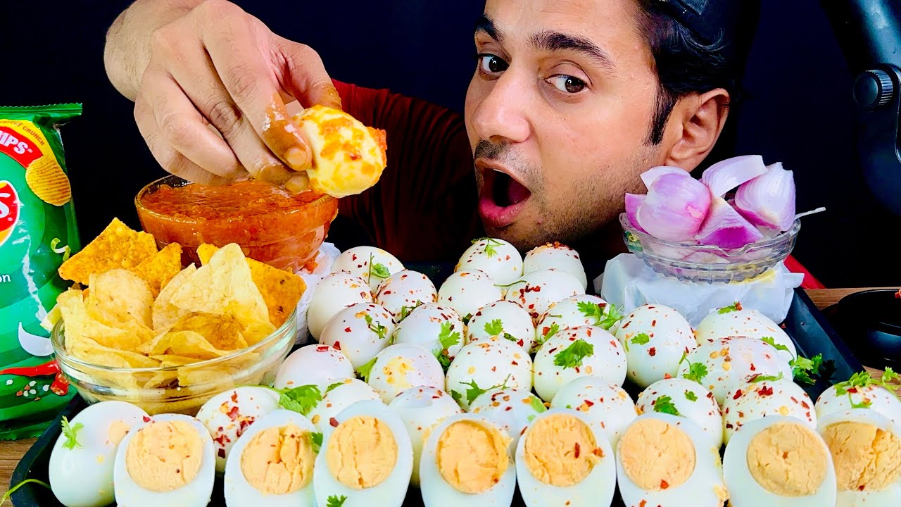Eating Challenge Boiled Egg With Spicy Gravy | Asmr Eating | Big Bites