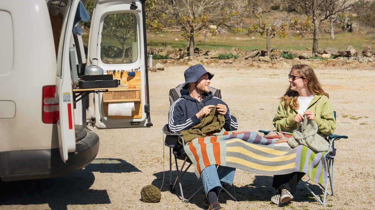 two knitters travel across spain