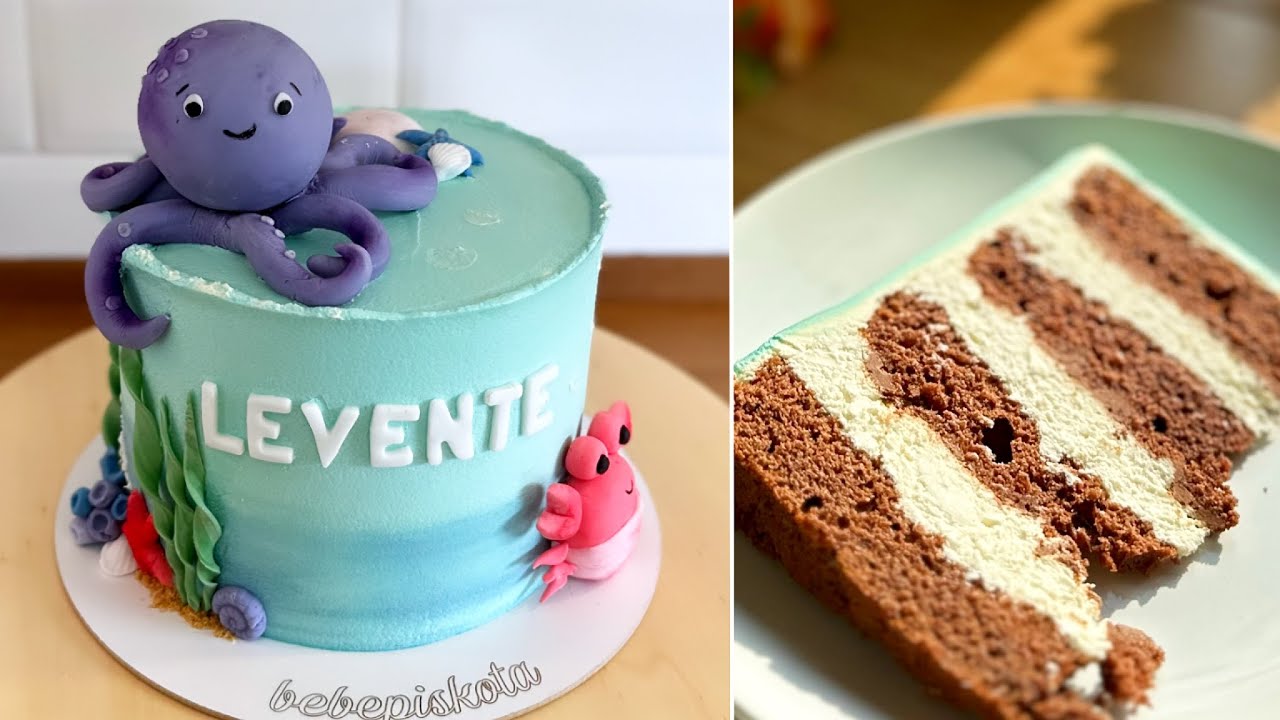 TENGER tematikájú gyerektorta🐙🐬🦀 - Túrórudi torta 🍫🥛 - BebePiskóta