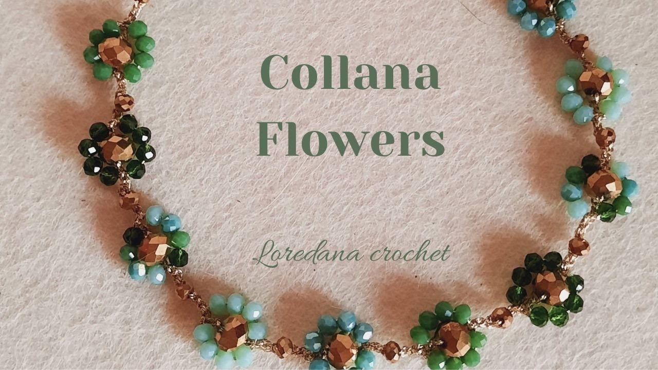 🌸🌸COLLANA GIROCOLLO UNCINETTO FLOWERS 2.0🌸GIOIELLO TESSILE CON CHIUSURA SENZA ANELLINO🌸🌸
