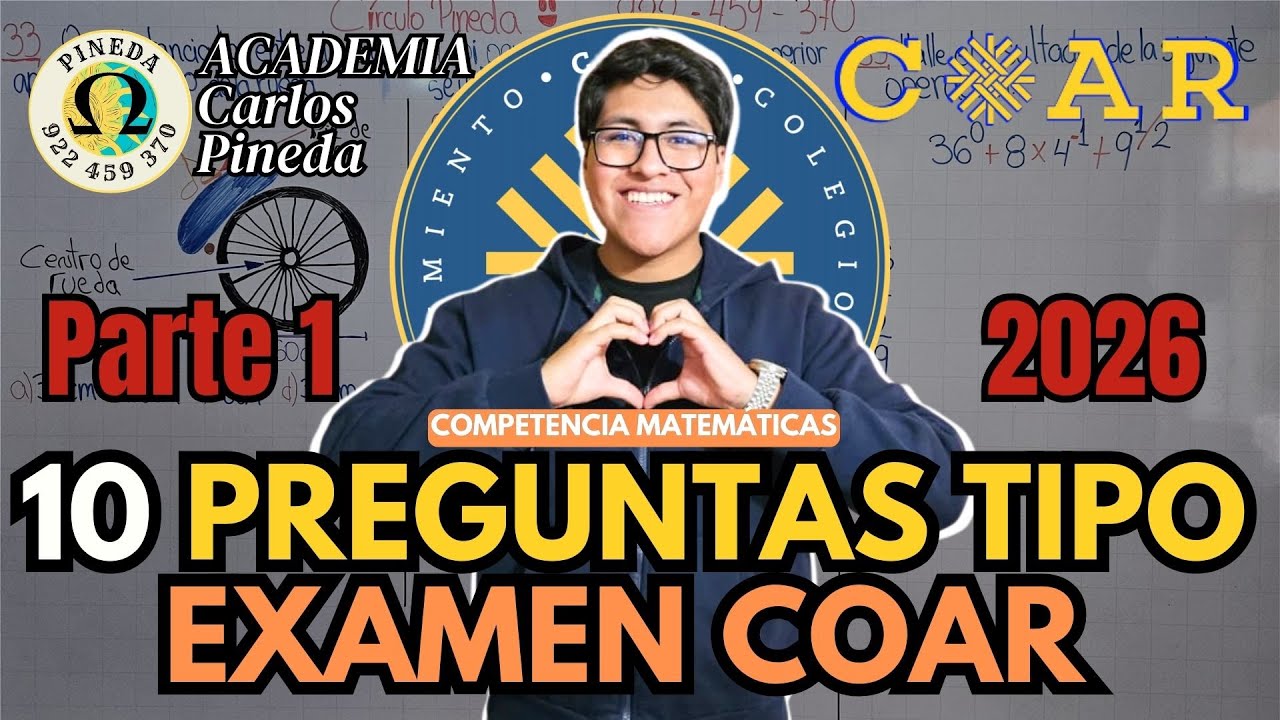 10 PREGUNTAS TIPO EXAMEN COAR PARTE 1 |FRACCIONES PORCENTAJES REGLA DE 3 2026 ACADEMIA CARLOS PINEDA
