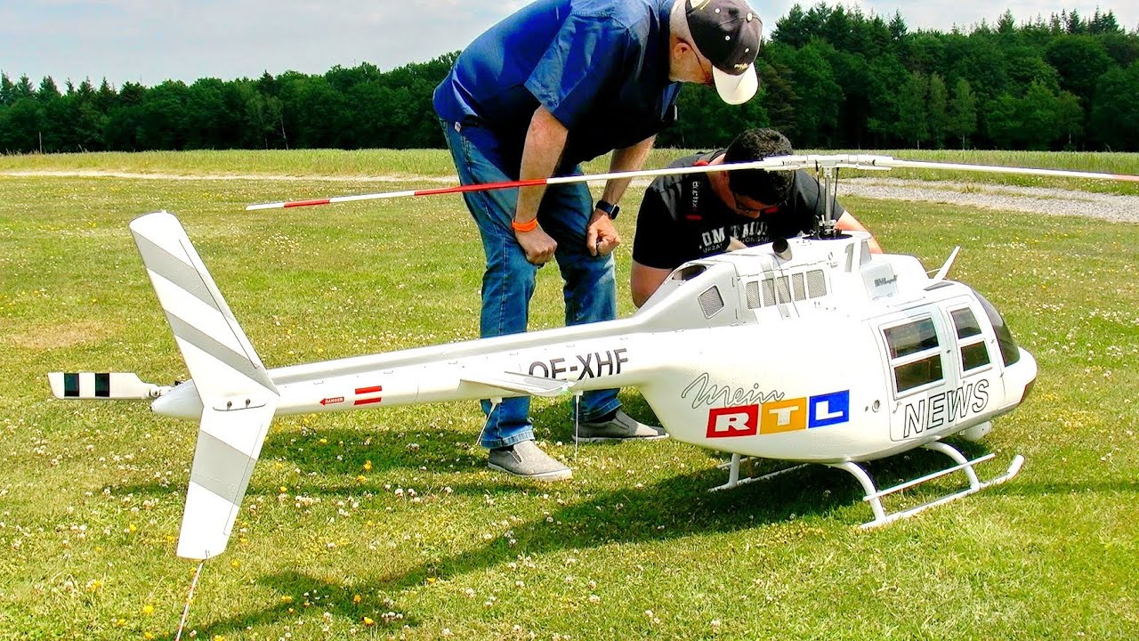 HUGE RC BELL-206 JETRANGER / SCALE MODEL TURBINE HELICOPTER / FLIGHT DEMONSTRATION !!!