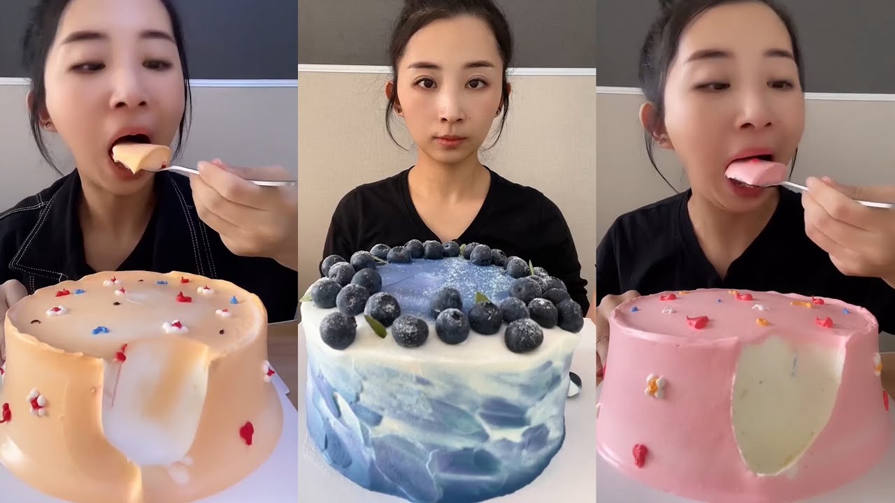 ASMR Eating Most Delicious Creamy Cake 🍰 ( soft chewy sounds ) 크림 케이크 먹방  MUKBANG Satisfying