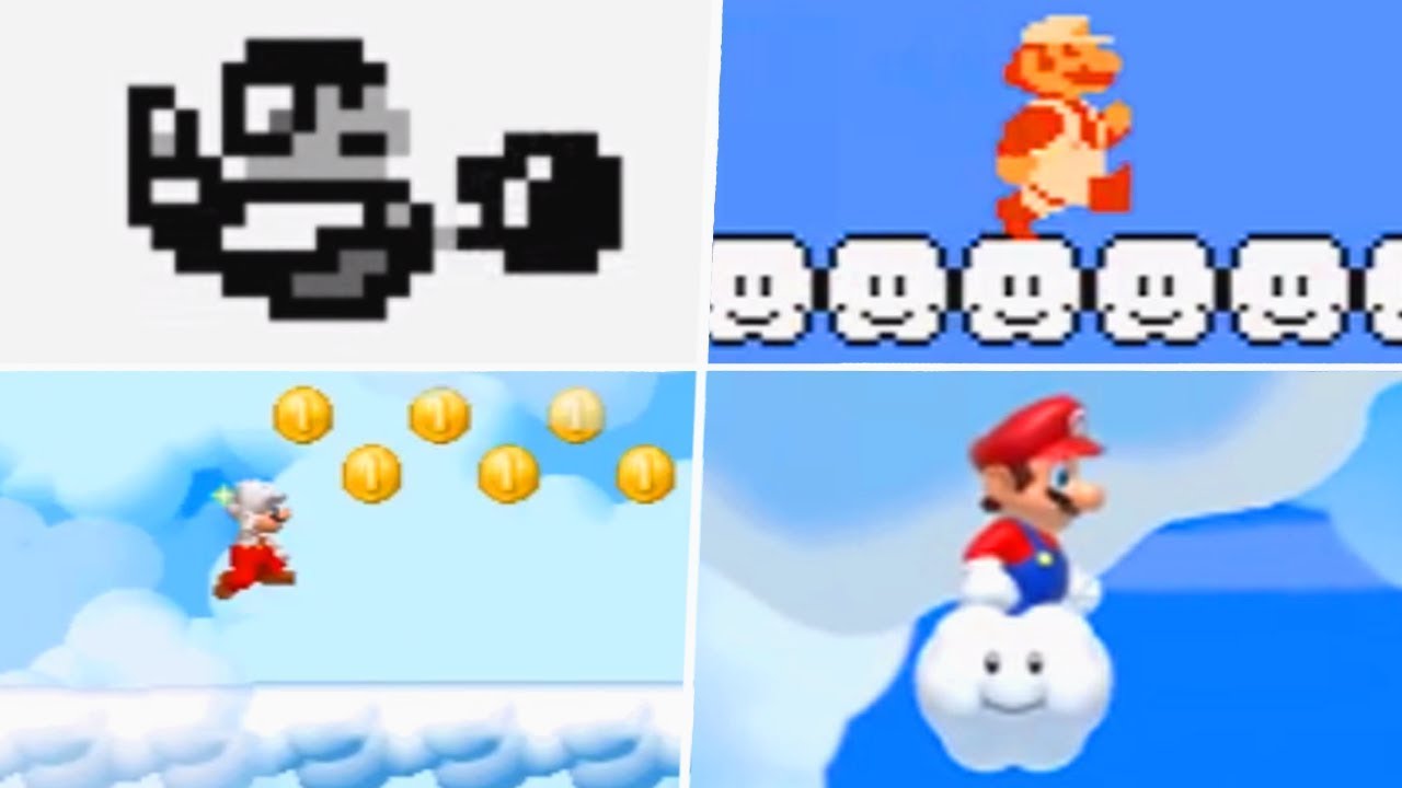 Evolution of Sky Levels in 2D Super Mario Games (1985 - 2019)