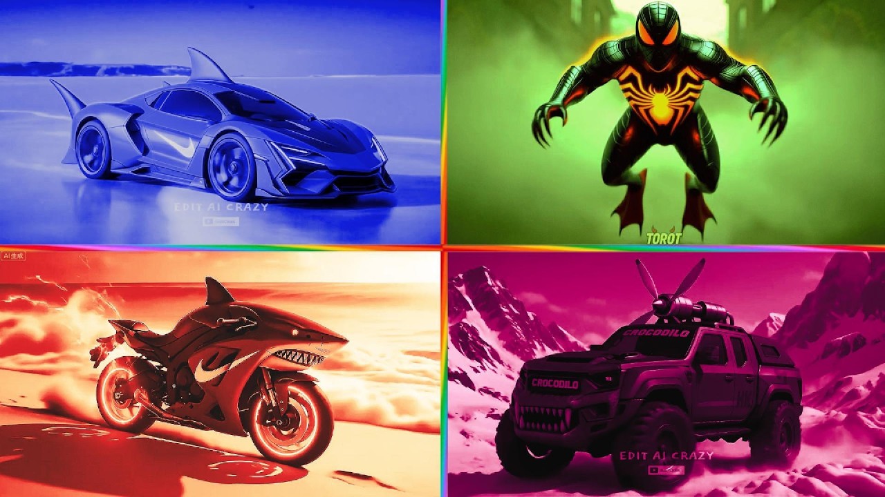 ORCA SUPER CAR 🆚  TOROT MONSTER 🆚 SHARK BIKE 🆚  CROCODILO TRUCK💥 CRAZY BRAINROT | Tiles Hop EDM