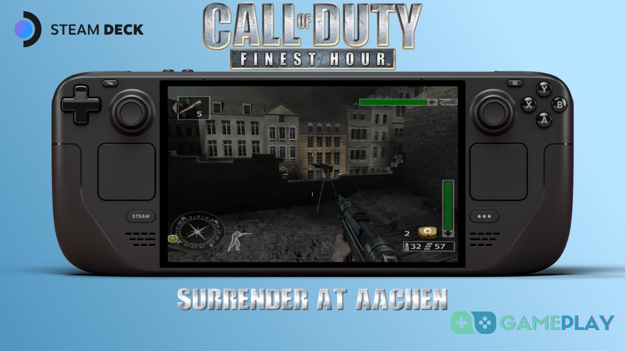 Call of Duty Finest Hour Surrender at Aachen Steam Deck Gameplay Full Walkthrough