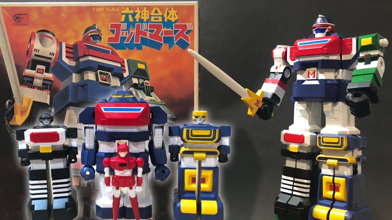 旧キットプラモデル 六神合体ゴッドマーズ 組み立て＆変形合体 　GODMARS　Plastic Models building & Transformation