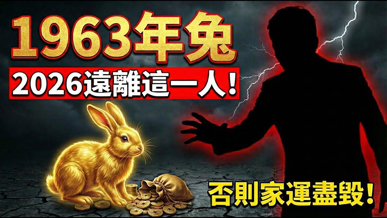 千萬別跟命硬碰硬！1963年兔，2026年63歲後若不避開這「一個人」，前半生積攢的家運恐將毀於一旦！#2026生肖兔運勢 #屬兔2026運勢 #1963年屬兔 #1962年生肖兔 #生肖兔 #屬兔