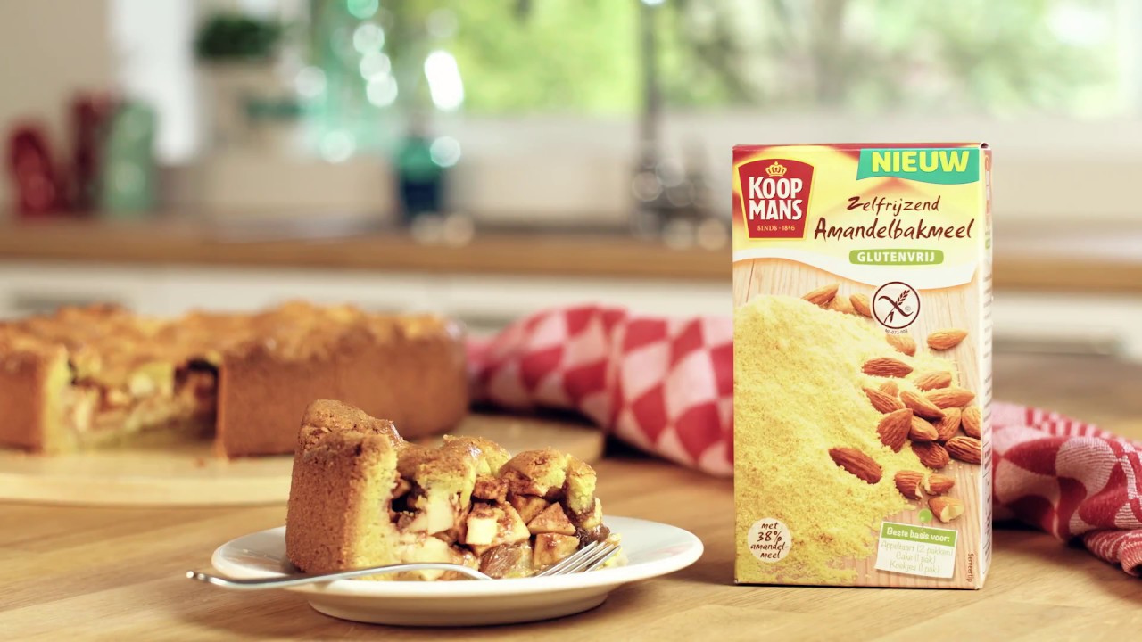 Glutenvrije appeltaart van zelfrijzend amandelbakmeel