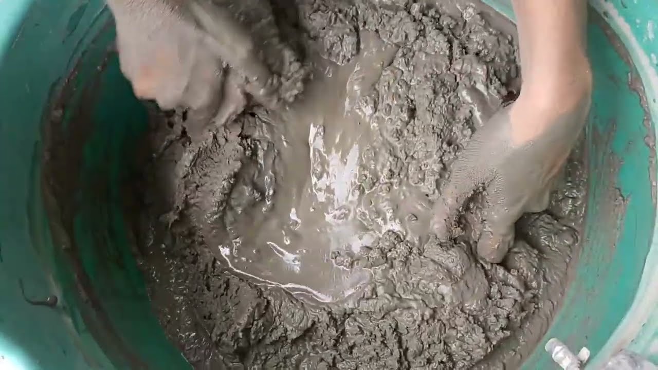 Pure cement crumbling 💦#asmr #asmrsounds #relaxing #satisfying #cement #water #bts #shortvideo 