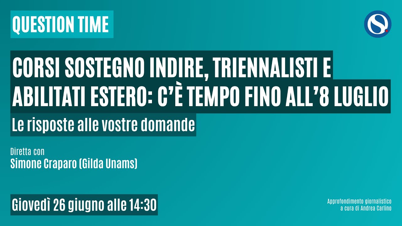Corsi sostegno INDIRE, triennalisti e abilitati estero: tutte le info utili