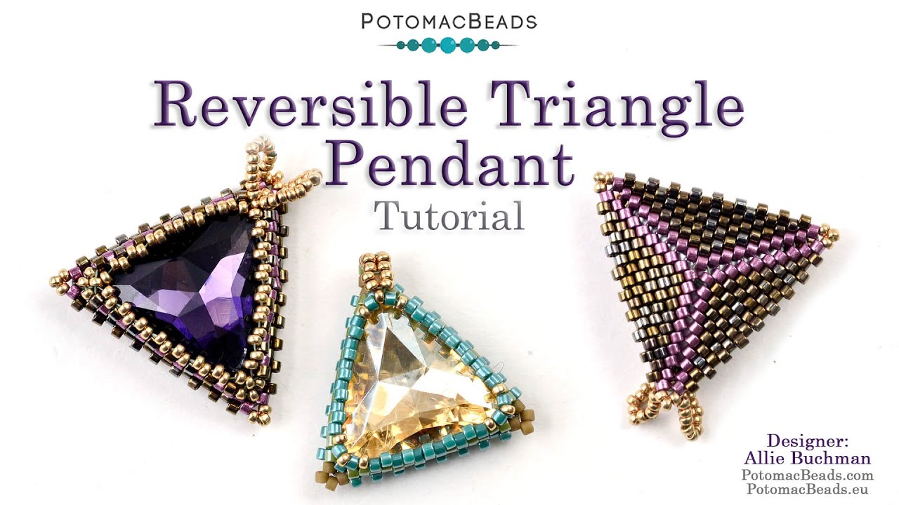 Reversible Triangle Pendant - DIY Jewelry Making Tutorial by PotomacBeads