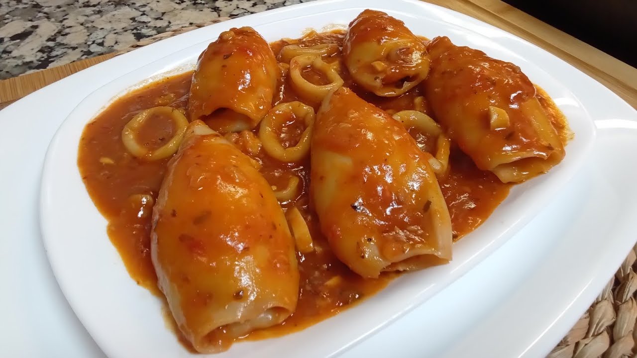 CALAMARES RELLENOS CON UNA SALSA ESPECTACULAR , fáciles y riquísimos , te encantará !! 😋