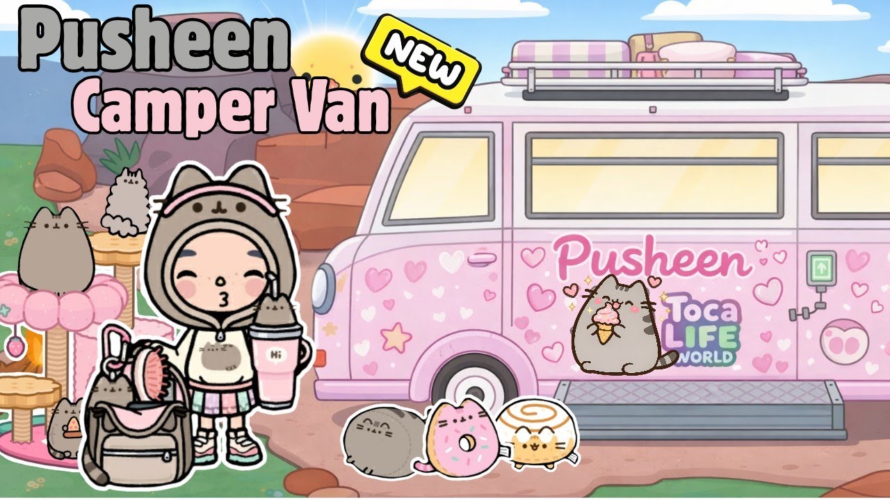 НОВОЕ ОБНОВЛЕНИЕ! 😱Дизайн кемпера Pusheen Pack🩷🩶|Идеи домов от Toca Boca (Дизайн домов)TocaLifeWorld