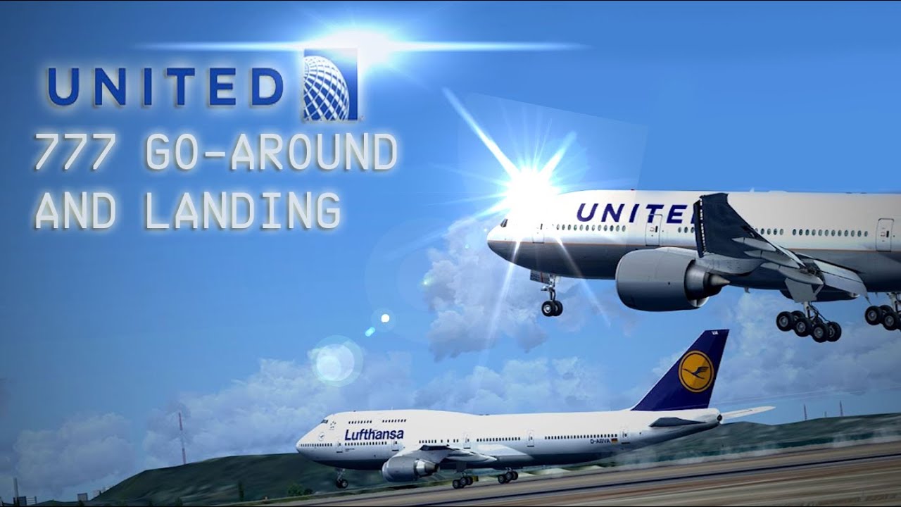 UNITED 777 Parallel Go-around & Landing San fransisco [FSX]