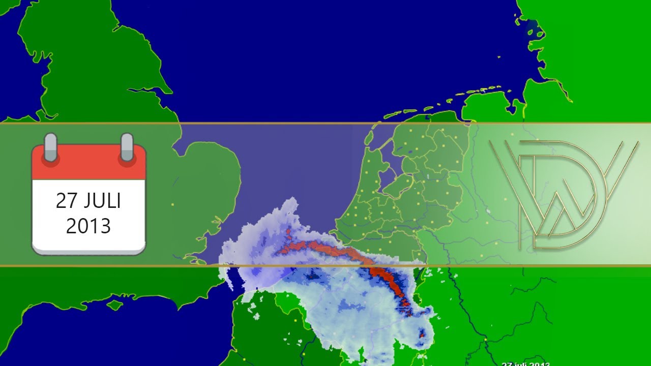 ONWEER | HEVIGE BUIENLIJN TREKT OVER BELGIË & NEDERLAND | 27 JULI 2013 | BUIENRADAR TIME LAPSE