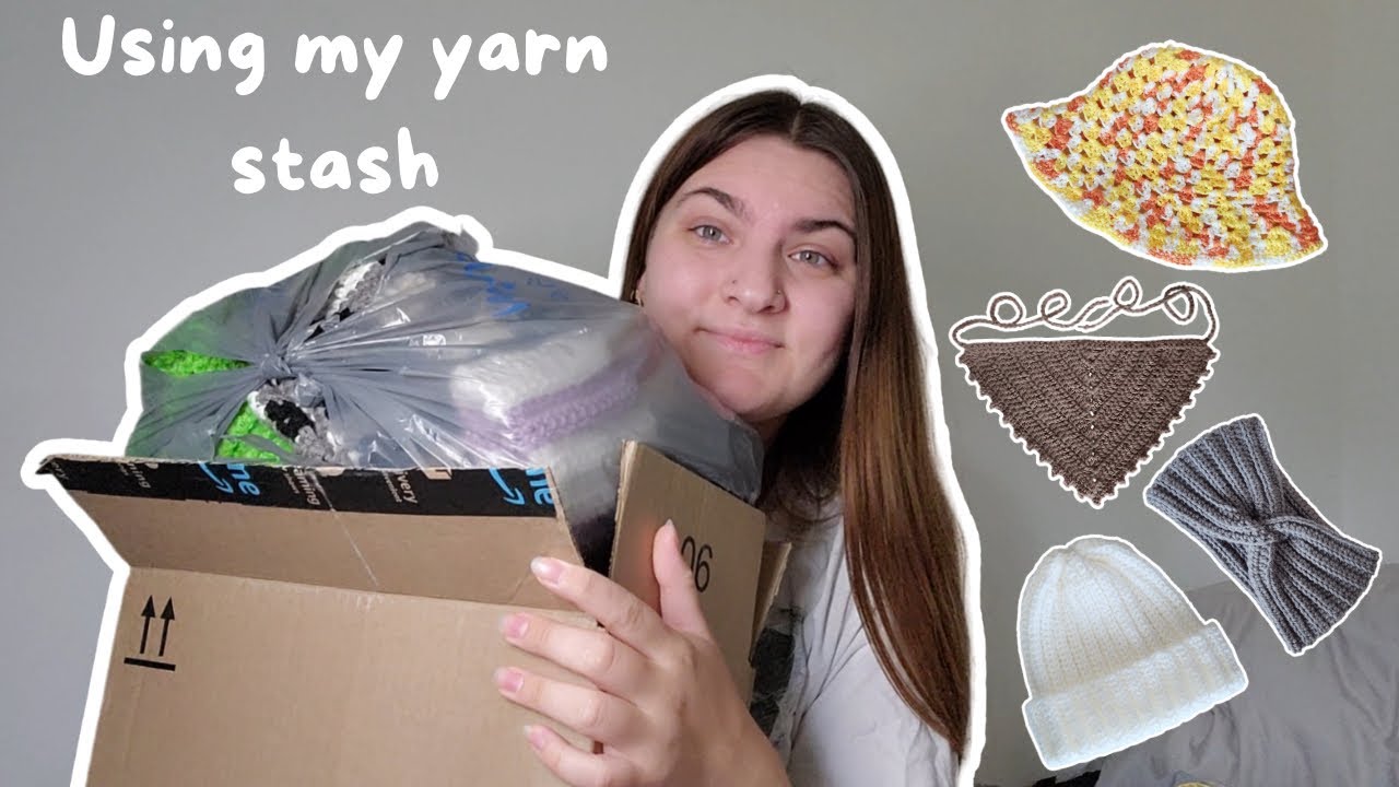 only crocheting with what&rsquo;s in my yarn stash/ crochet with me while I yap | crochet vlog