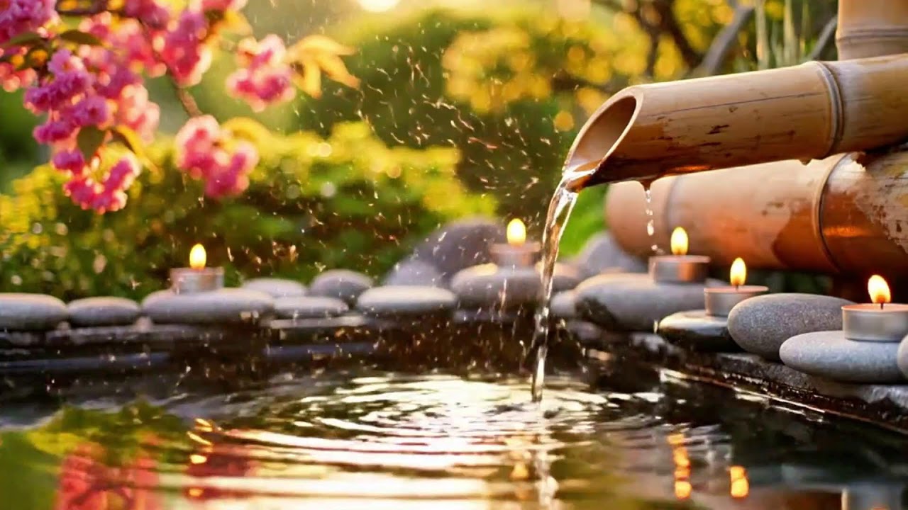 Beautiful Relaxing Music 🌿 Bamboo Water Sounds, Deep Sleep Music, Calm Anxiety & Depression, Spa BGM