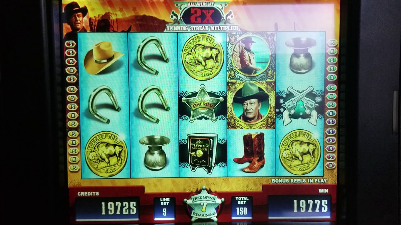 #3 $1000 Win John Wayne Spinning Streak Slot Machine ☆☆ Max Bet Buffalo Coin Bonus Retrigger ☆☆ WMS