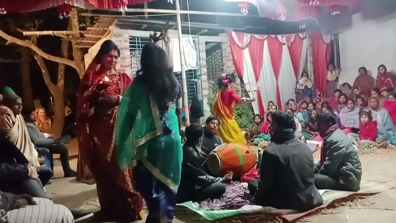 মা মনসা পূজার আয়োজন ছয় বধু নিয়ে। 