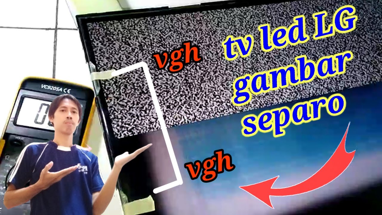 cara perbaiki tv led LG gambar separuh
