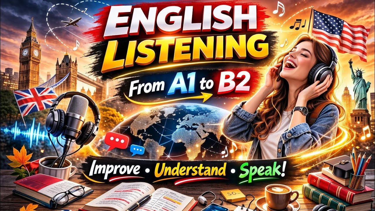 English Listening Practice for All Levels (A1, A2, B1, B2)