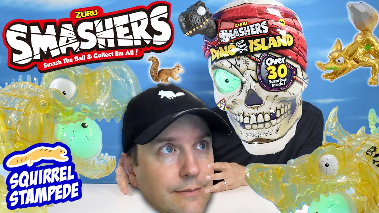 Обзор коллекционных пиратских черепов Smashers Dino Island для снятия стресса? Ти-Рекс и мегалодон