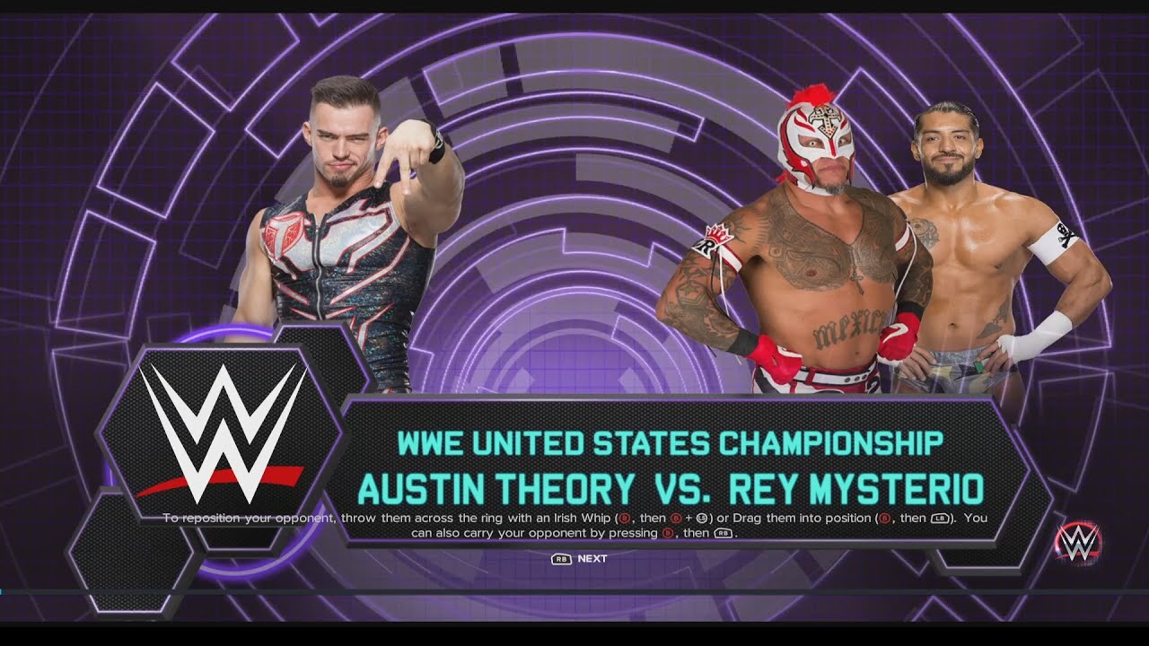 WWE 2K23 - Rey Mysterio (c) vs Austin Theory - United States Championship - Payback (2023)