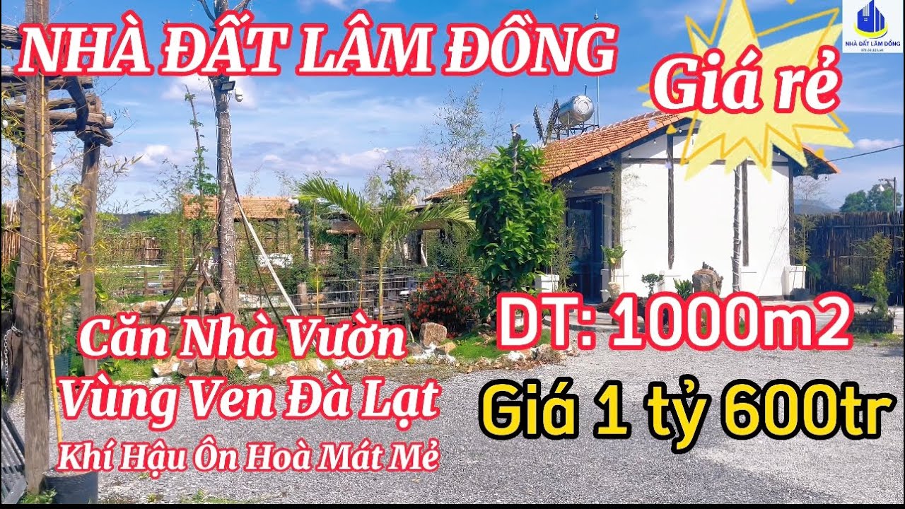 Ⓜ️ Bán Căn Nhà Vườn 1000m2.Vùng Ven Đà Lạt Tiện ích đầy đủ sách vali vào là ở,cách đường nhựa 70m.