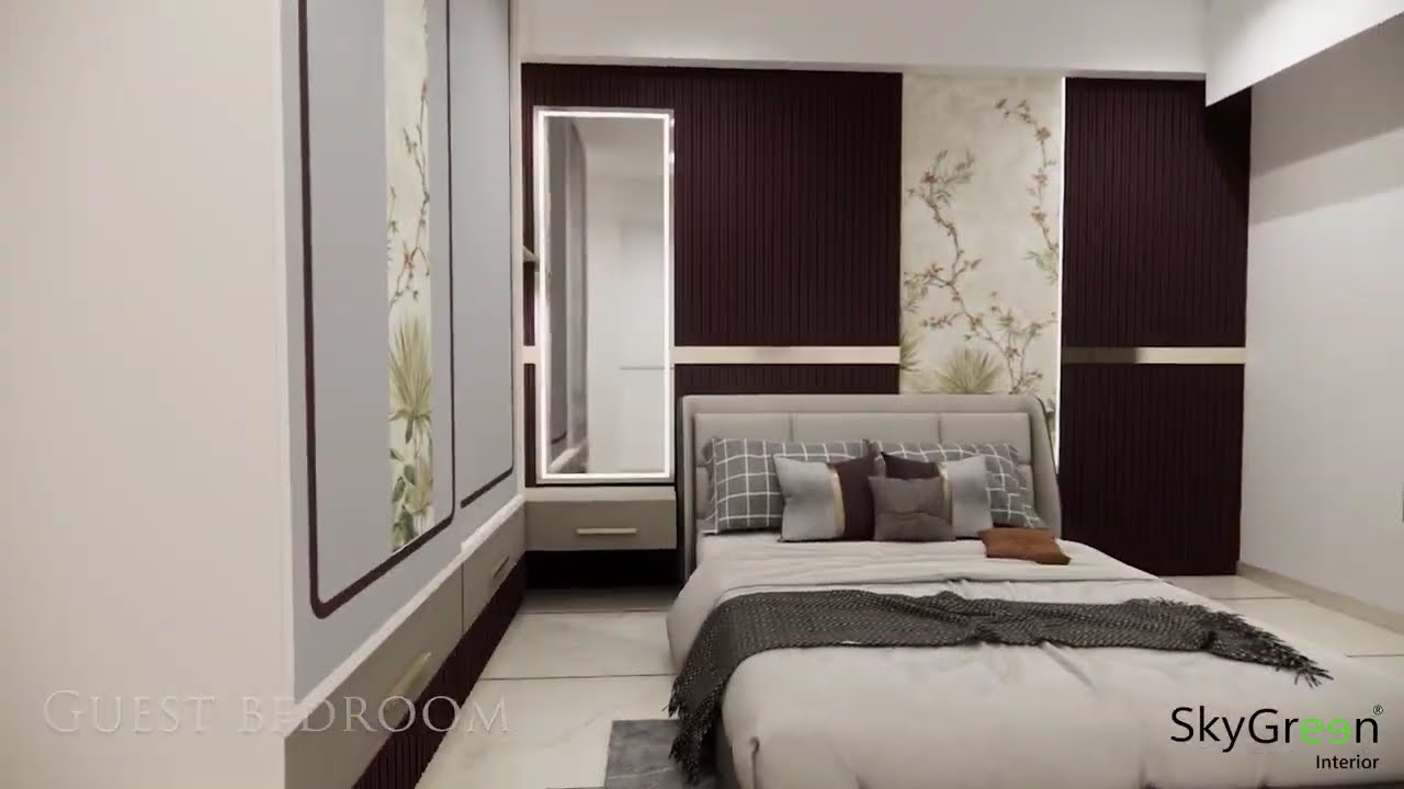 Modern 3 BHK Home Interior in 900 Sq. Ft. | New Ranip, Ahmedabad | Designed by SkyGreen Interior