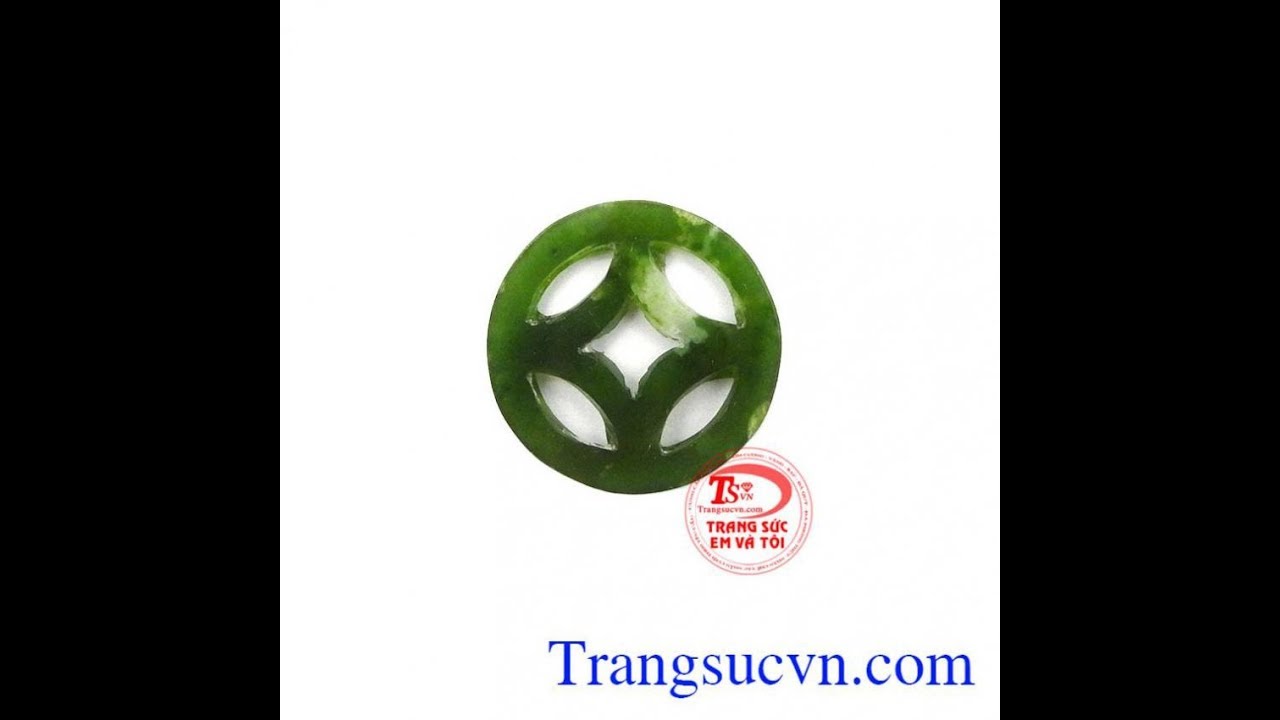 Mặt Nephrite đồng tiền,Ngọc Nephrite thi&ecirc;n nhi&ecirc;n,Mặt d&acirc;y Nephrite,TSVN022442