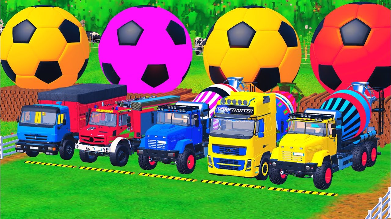 FS22 -  Wheels on the bus, Wheels on the Cars, Police car, Mixer truck, Monster Truck, Fire Truck