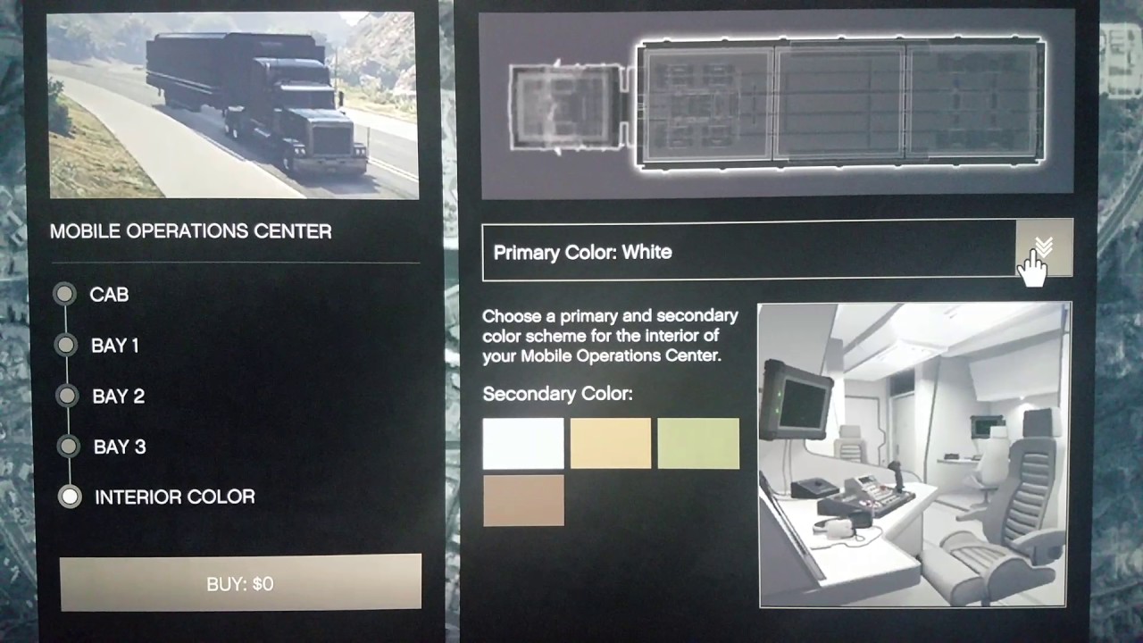 GTA 5 interior colors Mobile Operations Center