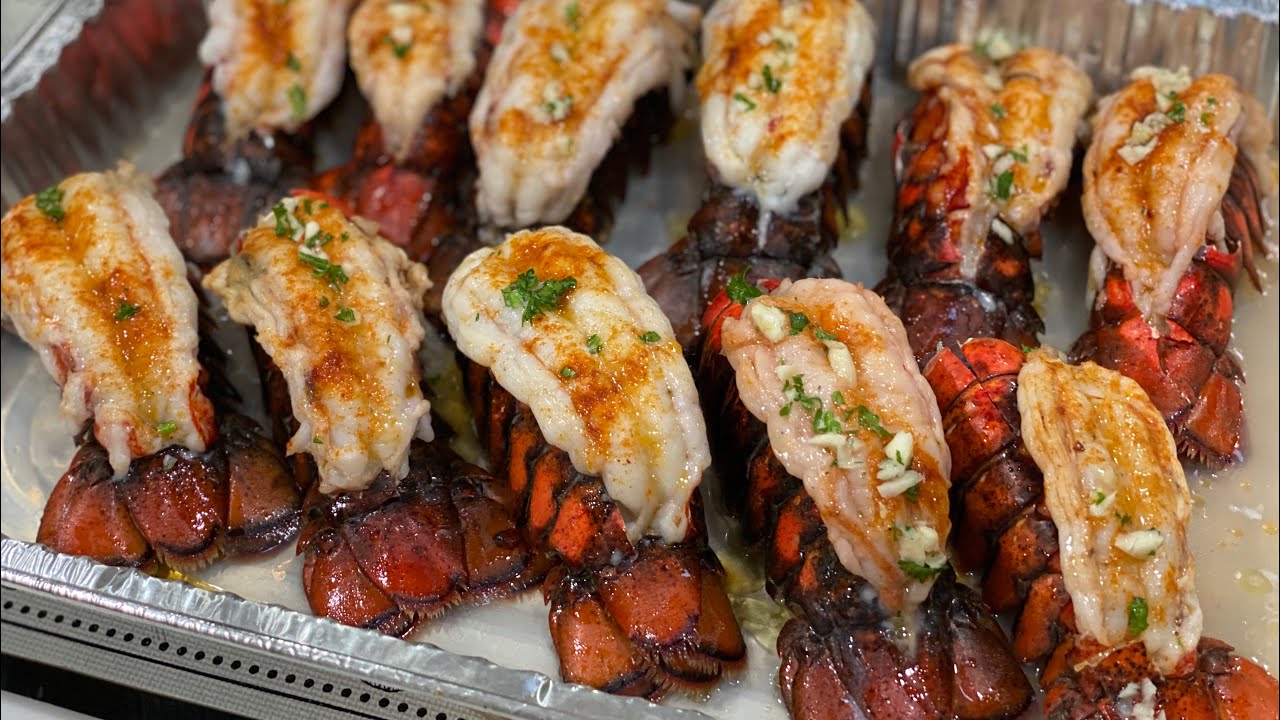 ASMR Cooking: Baked Garlic Lobster Tail